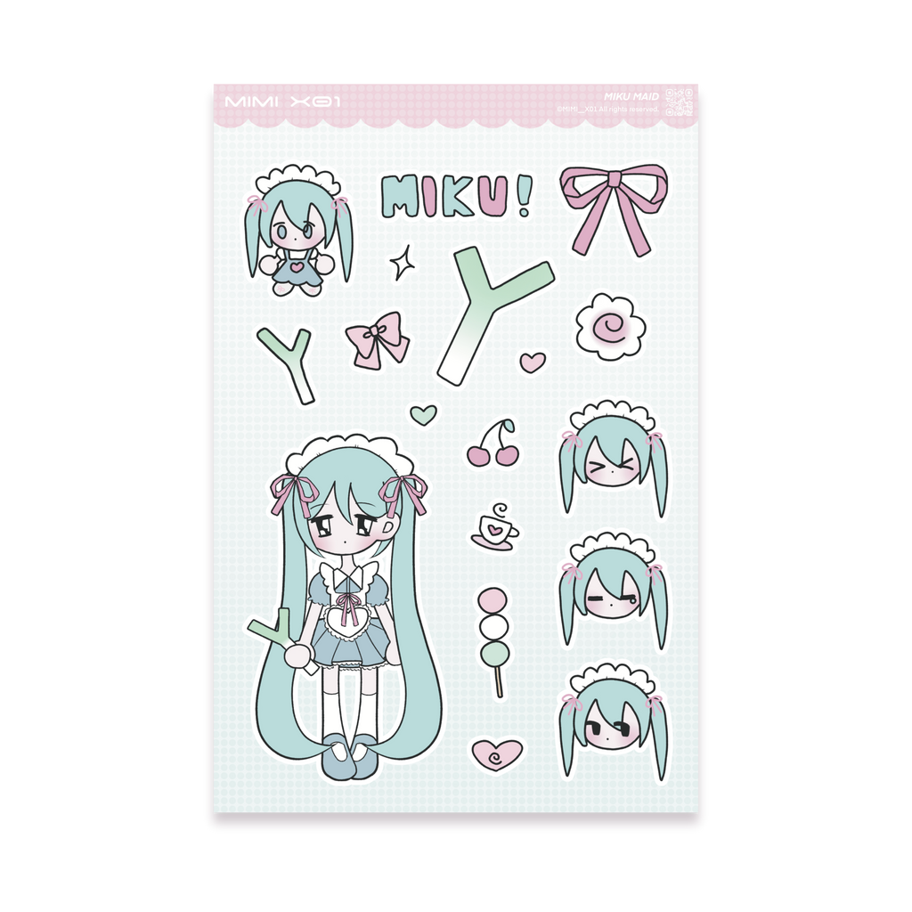 Maid Miku Sticker Sheet