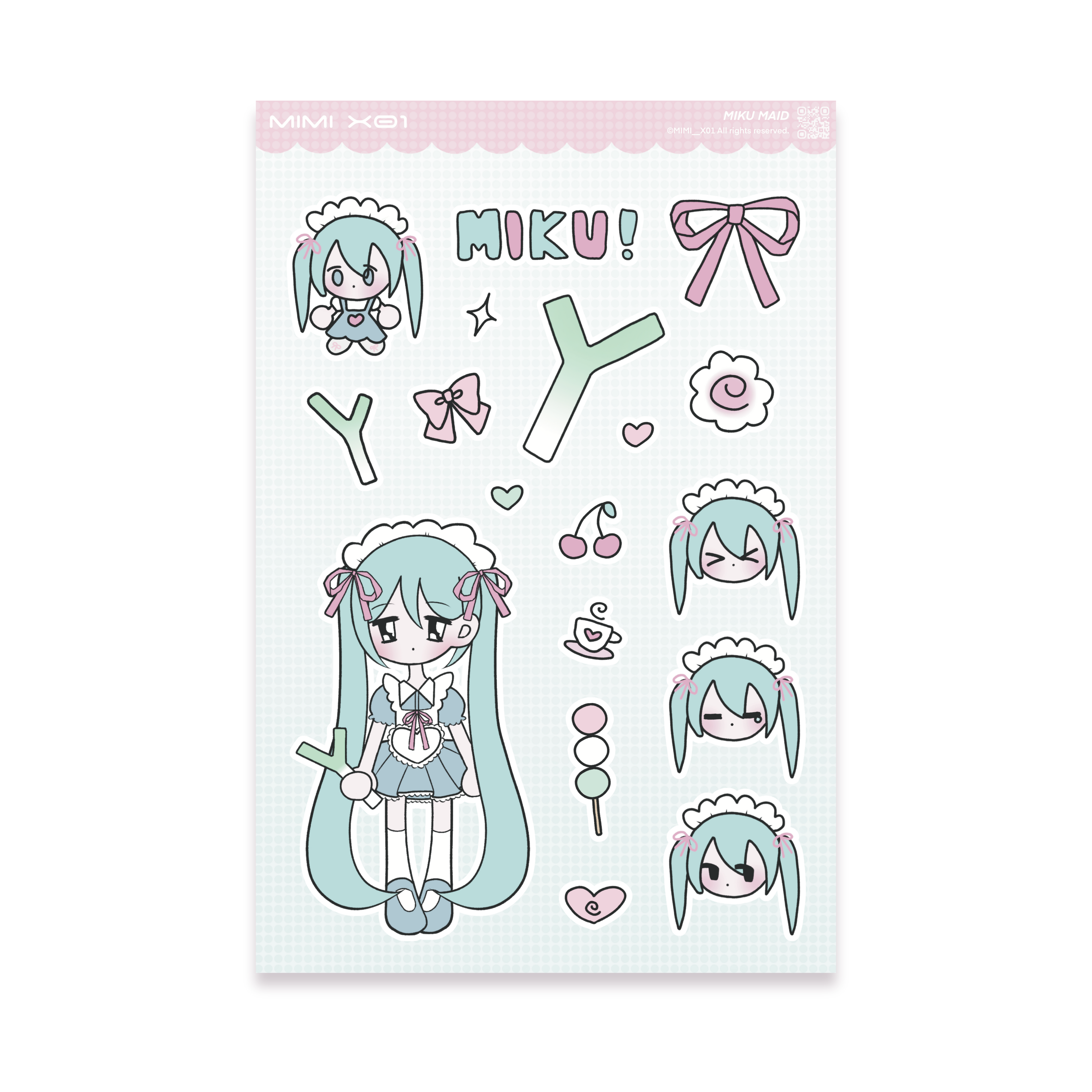 Maid Miku Sticker Sheet