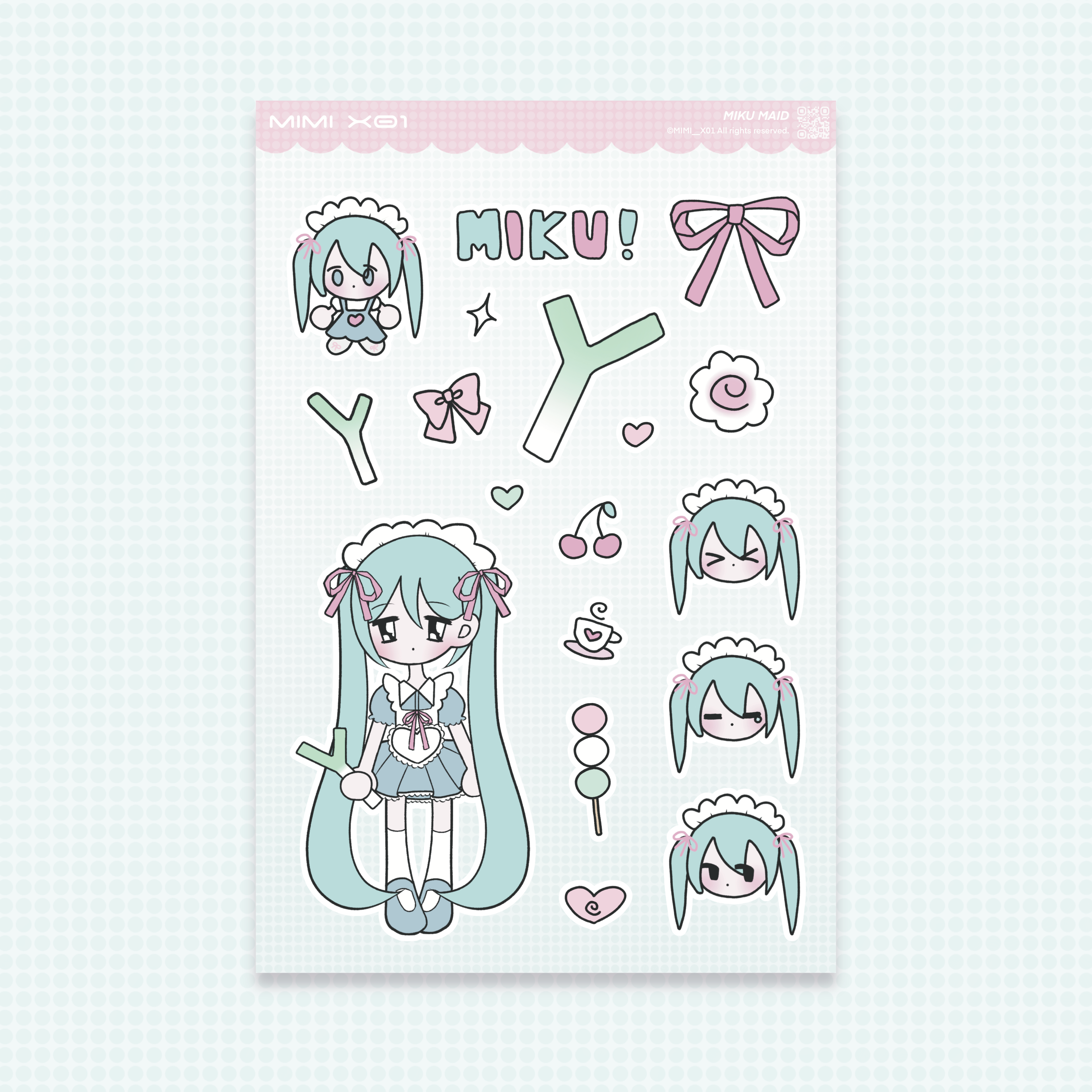 Maid Miku Sticker Sheet
